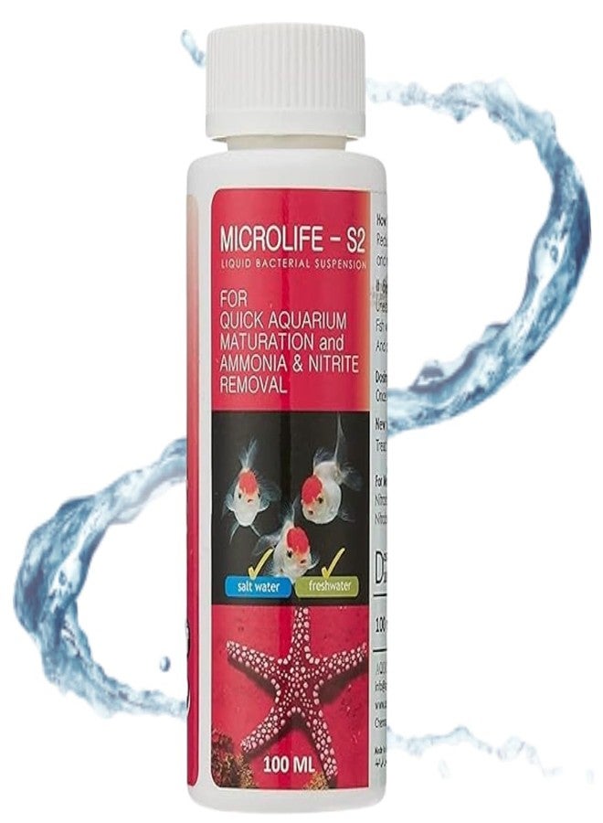 SANSEFERO بريمير بلانتس مايكرو لايف S2-100 مل بكتيريا نافعة لتكييف مياه أحواض السمك في المياه العذبة والمالحة (S2 100 مل) - Image 1